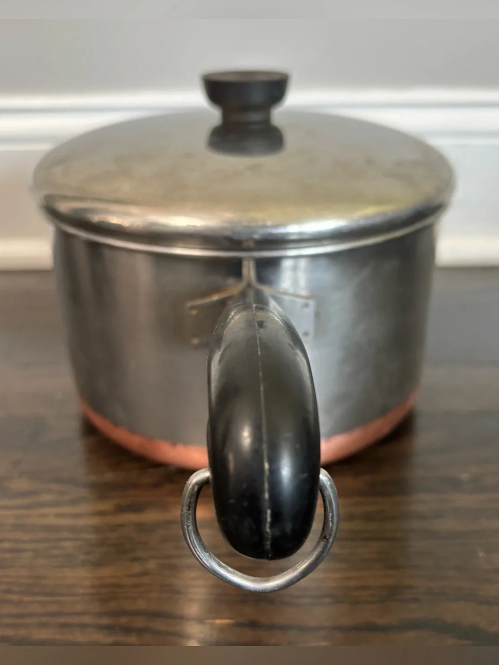 Revere Ware 3 Qt Sauce Pan Pot W/ Lid Pre-1968 Copper Bottom Double Ring